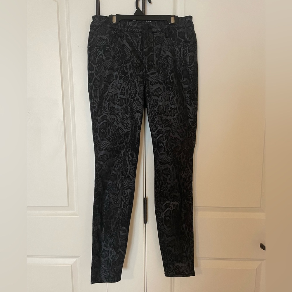 Kut From the Kloth Skinny Jeans Black Snake Skin Size 4
